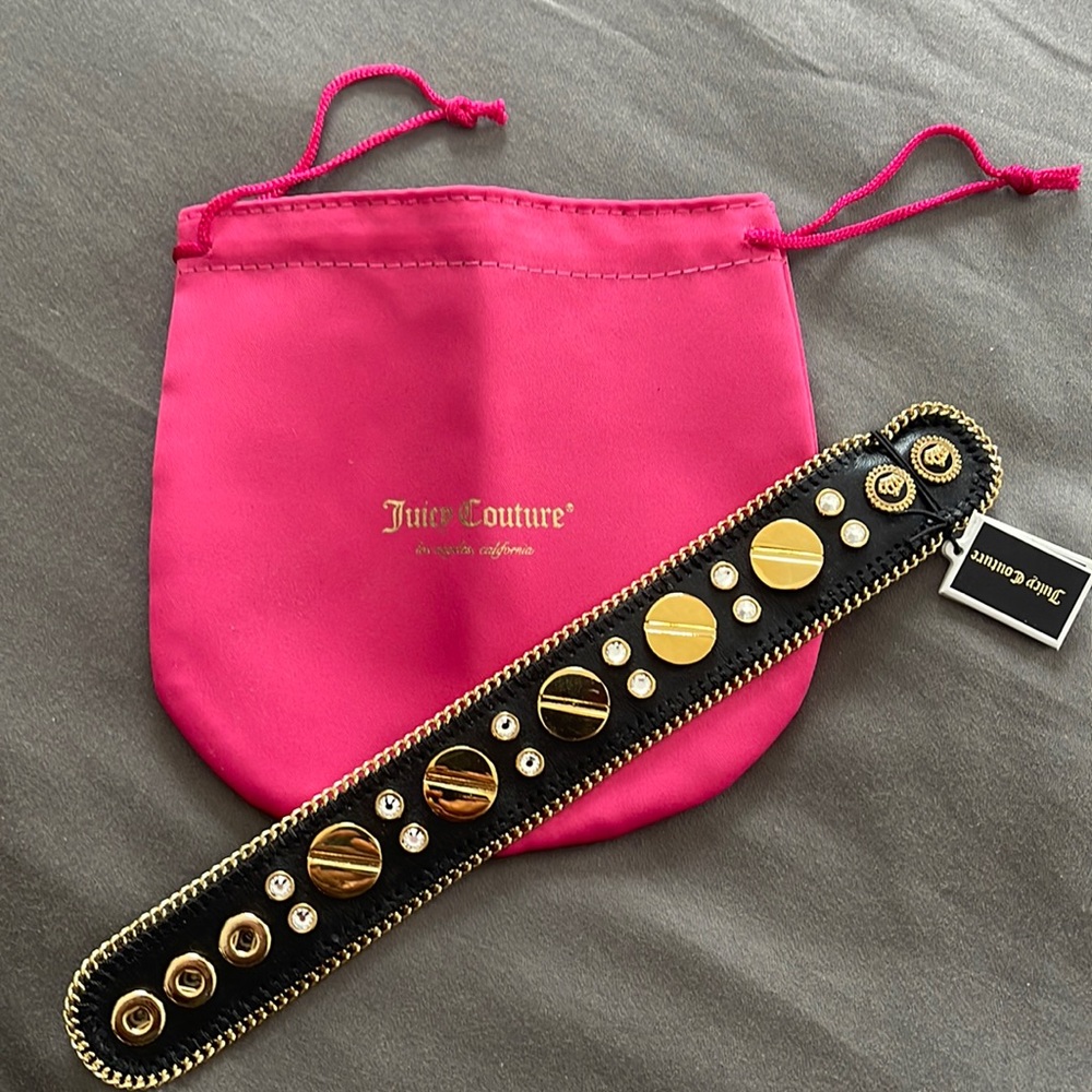 Juicy Couture Screw Head Leather Studded Bracelet